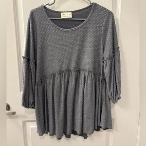 Gray Textured Women's Top